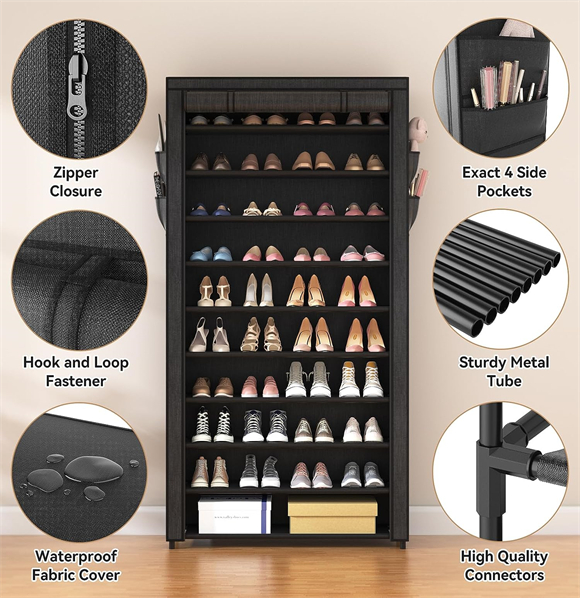 Shoe rack with cover